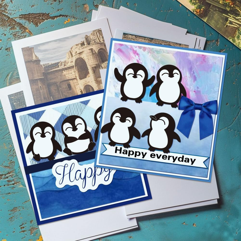 Animal Cutting Dies, Cute Penguin Carbon Steel Embossing Templates Metal Stencil