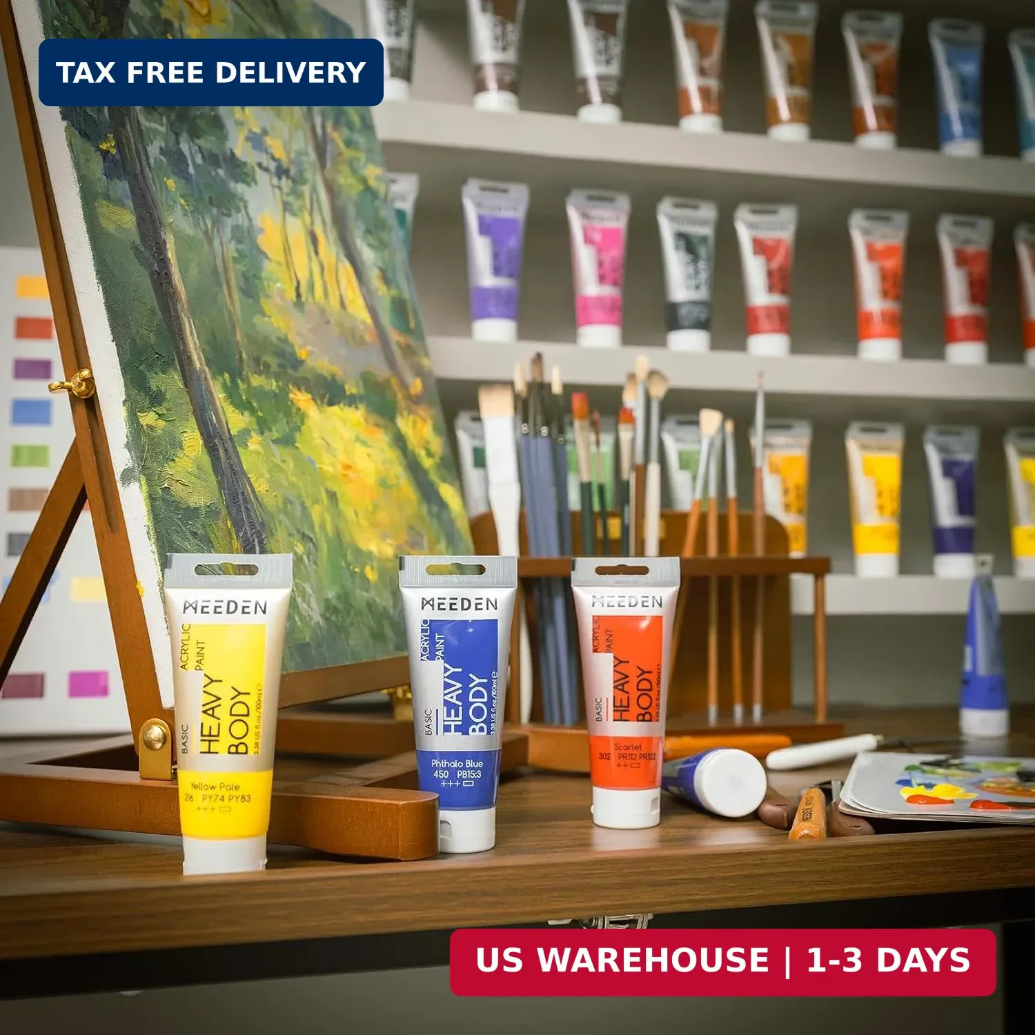 Acrylic Paint: Pack of 2 Heavy Body Acrylic Paints Titanium White