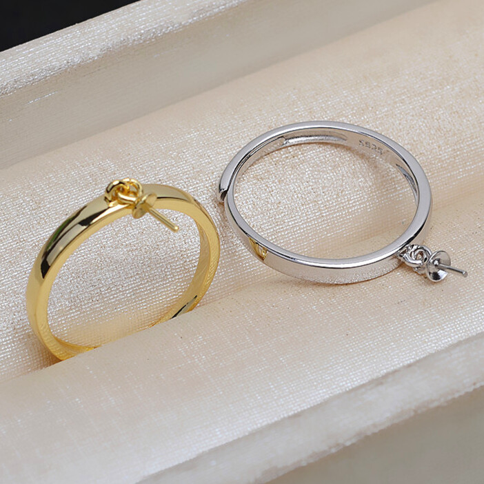 Sterling Semi Mount Silver Ring Settings No Stone for 5-8mm Pearl Jewelry Making