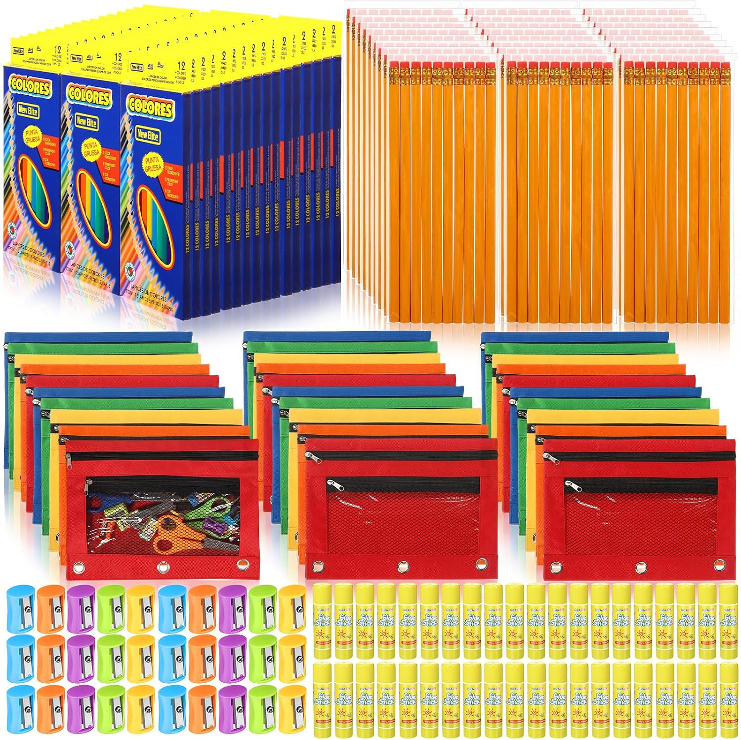 272pc 50 School Supply Kits Bulk Classroom Donation Stationery Set Supplies
