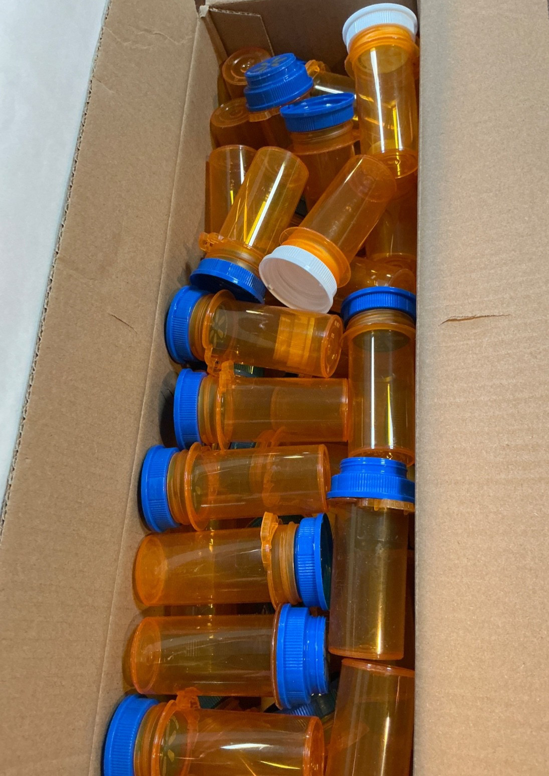 Lot of 45 Empty Amber Medicine Pill Bottles Crafts, Hardware, Storage, Beads