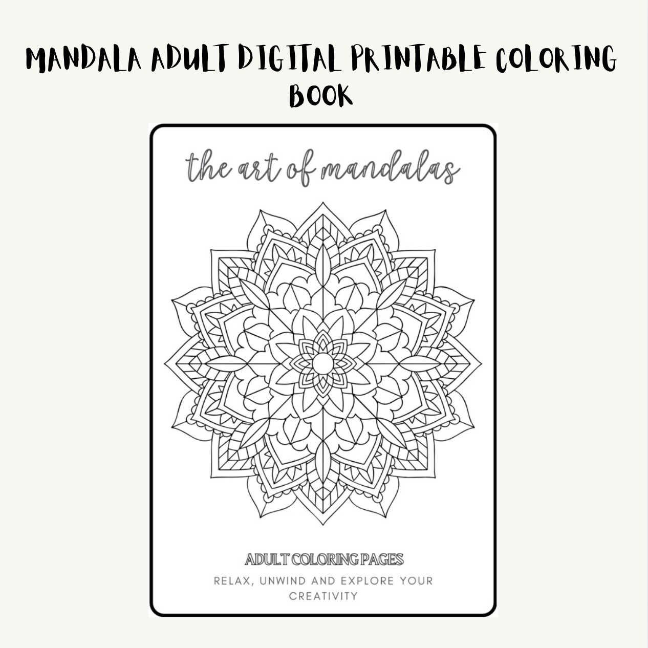 Mandala Coloring Book for Adults | Printable | Stress & Relief | 6 Pages