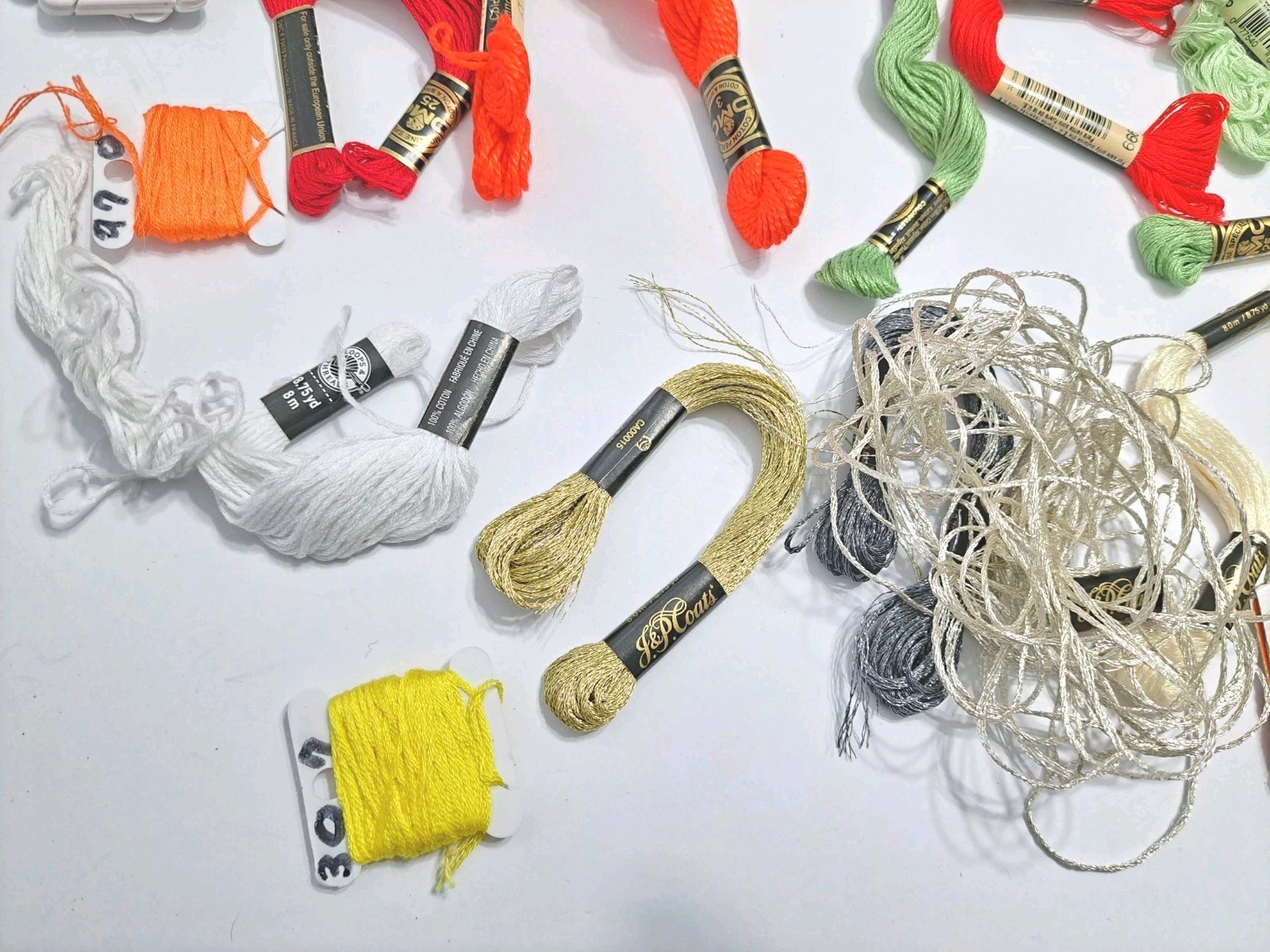 Lot of 50+ DMC Embroidery Loops & Thread Floss Assorted Colors