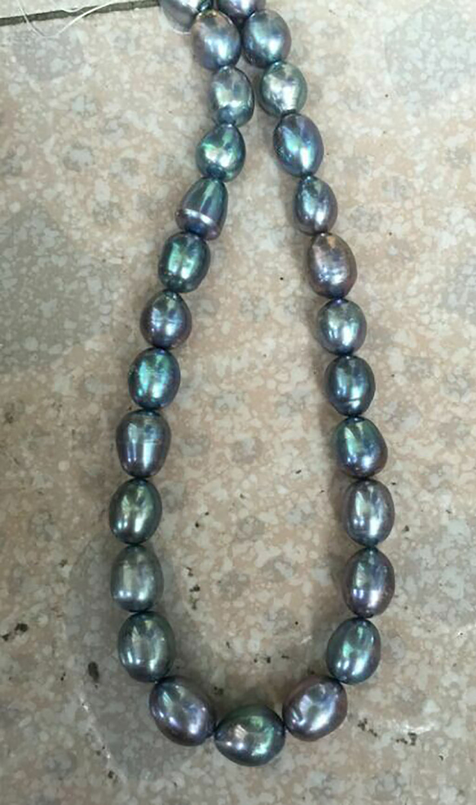10-11mm Natural AAA Tahitian Baroque Peacock Black Pearl Loose Beads 15” Strand