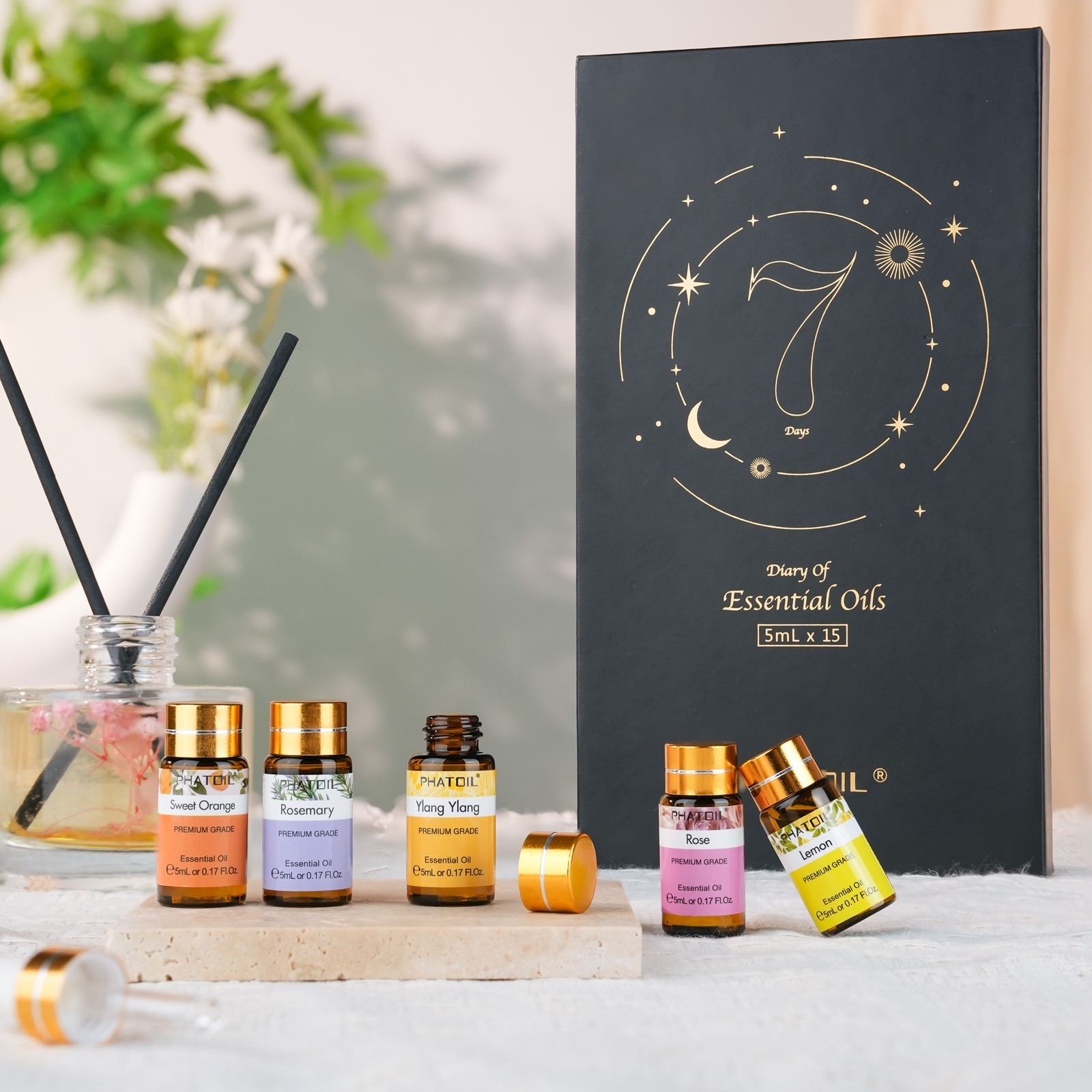15PCS Essential Oils Gift Set 5ML- Premium Quality Essential Oils for Diffusers