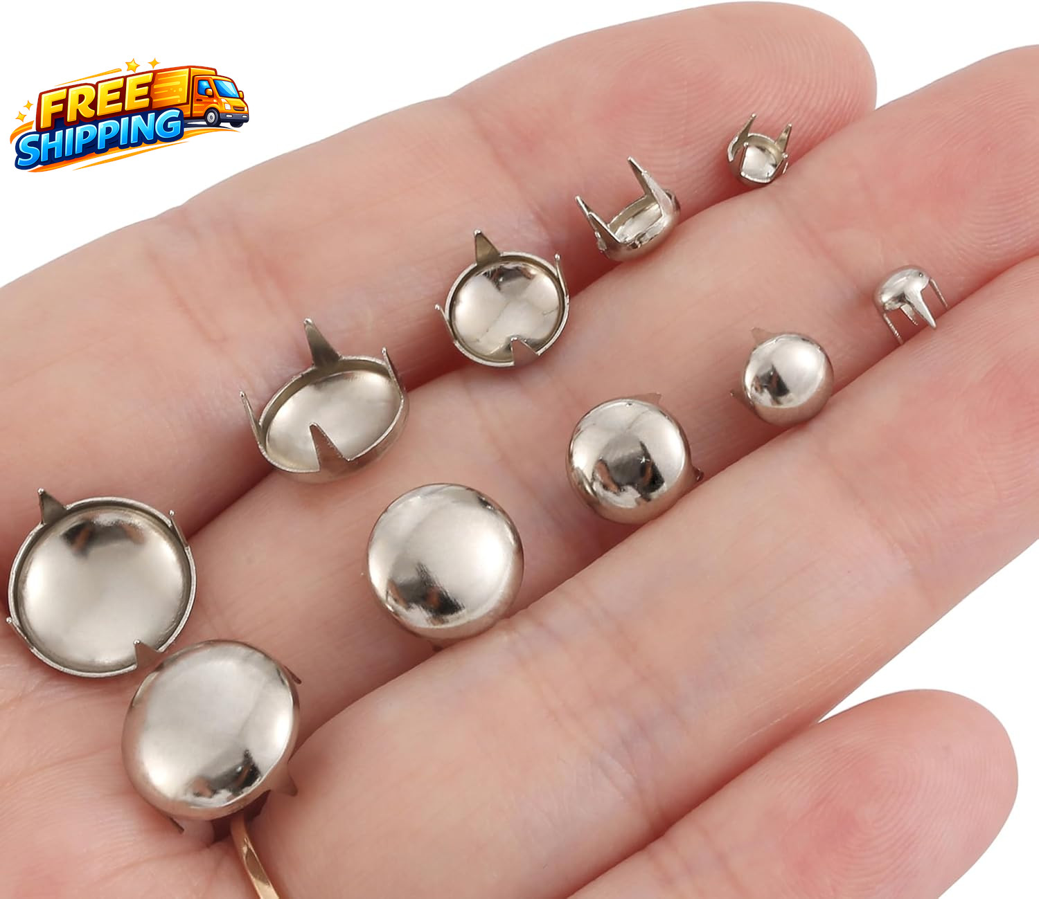 1220 Pcs Assorted Sizes Studs for Clothing Leather Rivets round Dome Studs and S