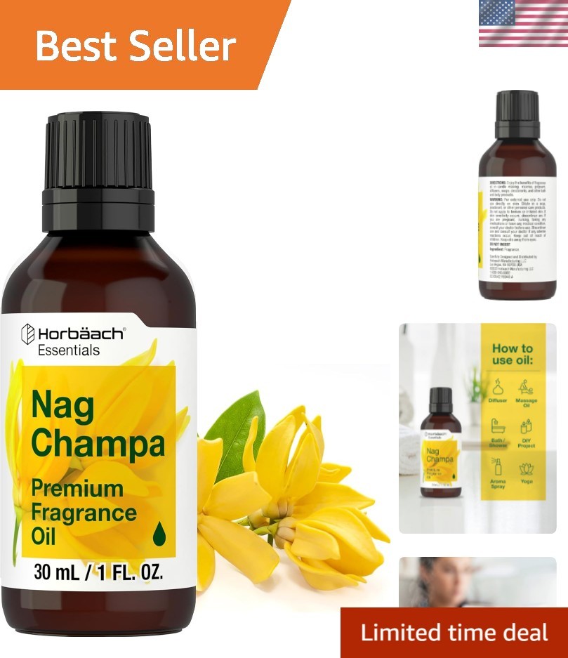 Relaxing Nag Champa Grade Oil – 1 oz for All Season Aromatherapy