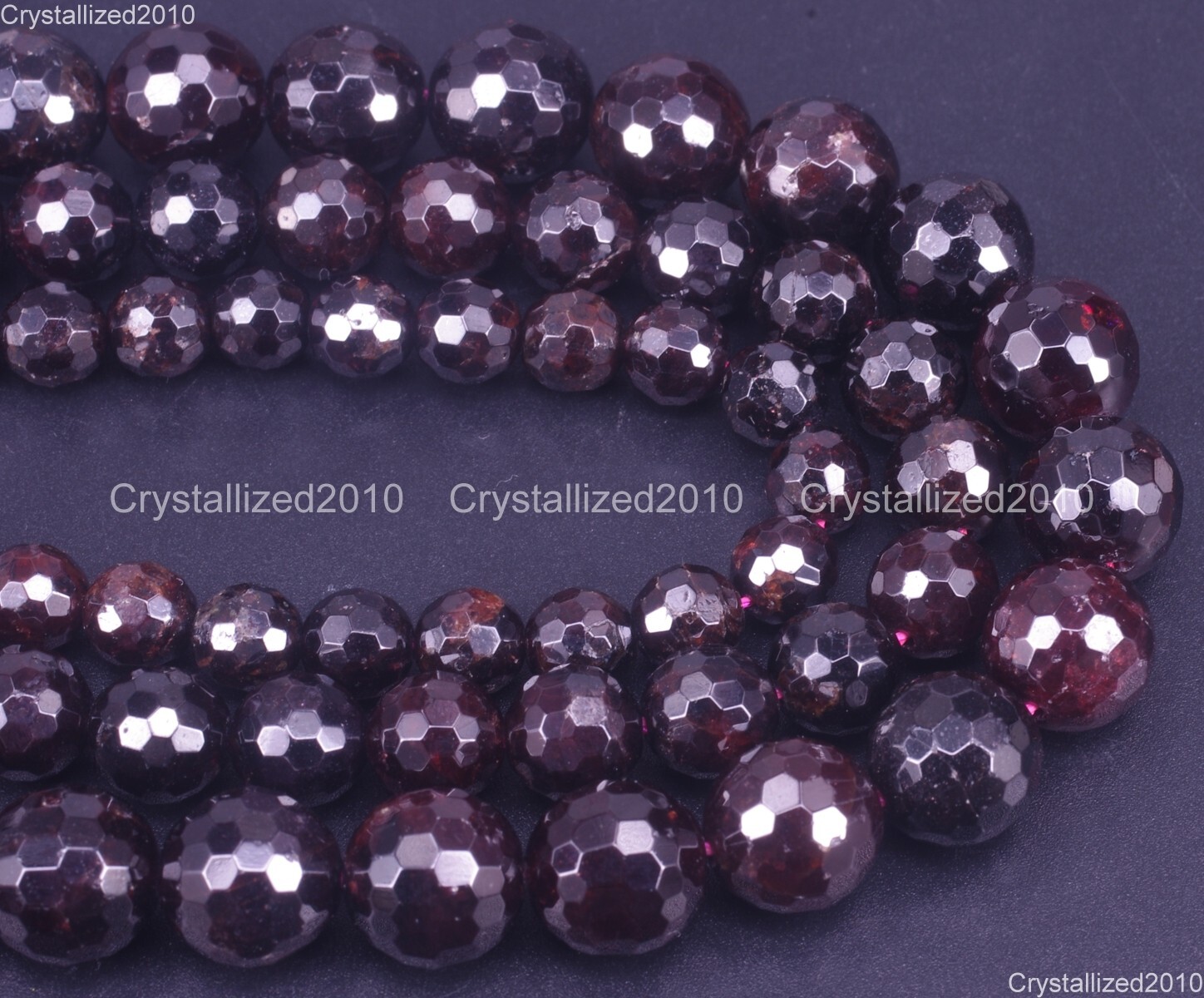 Faceted Natural Dark Red Garnet Gemstone Round Beads 4mm 5mm 6mm 8mm 10mm 15.5″