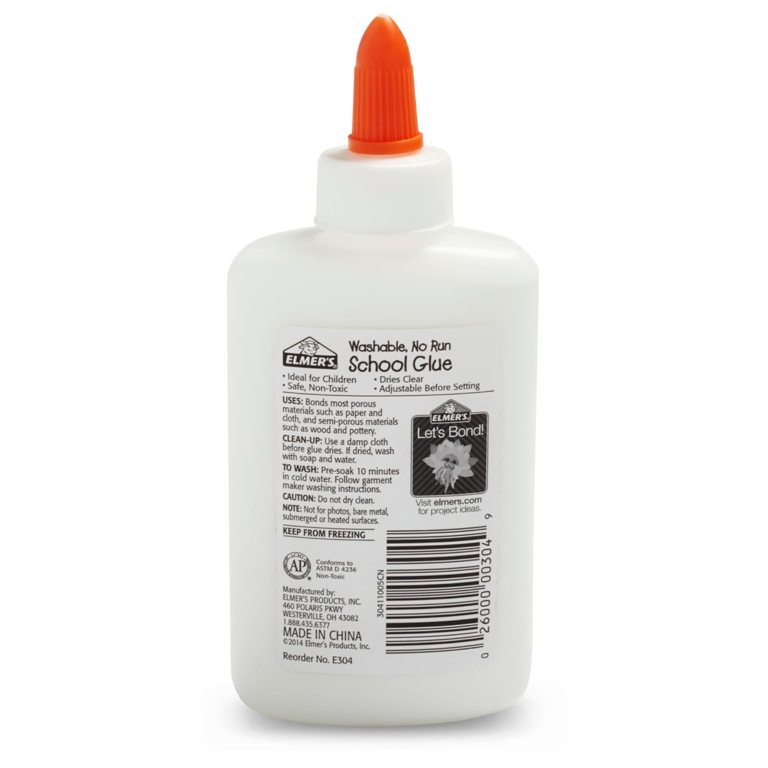 Elmer’s Liquid School Glue, Slime & Craft, Safe and Non-Toxic, Washable, White,