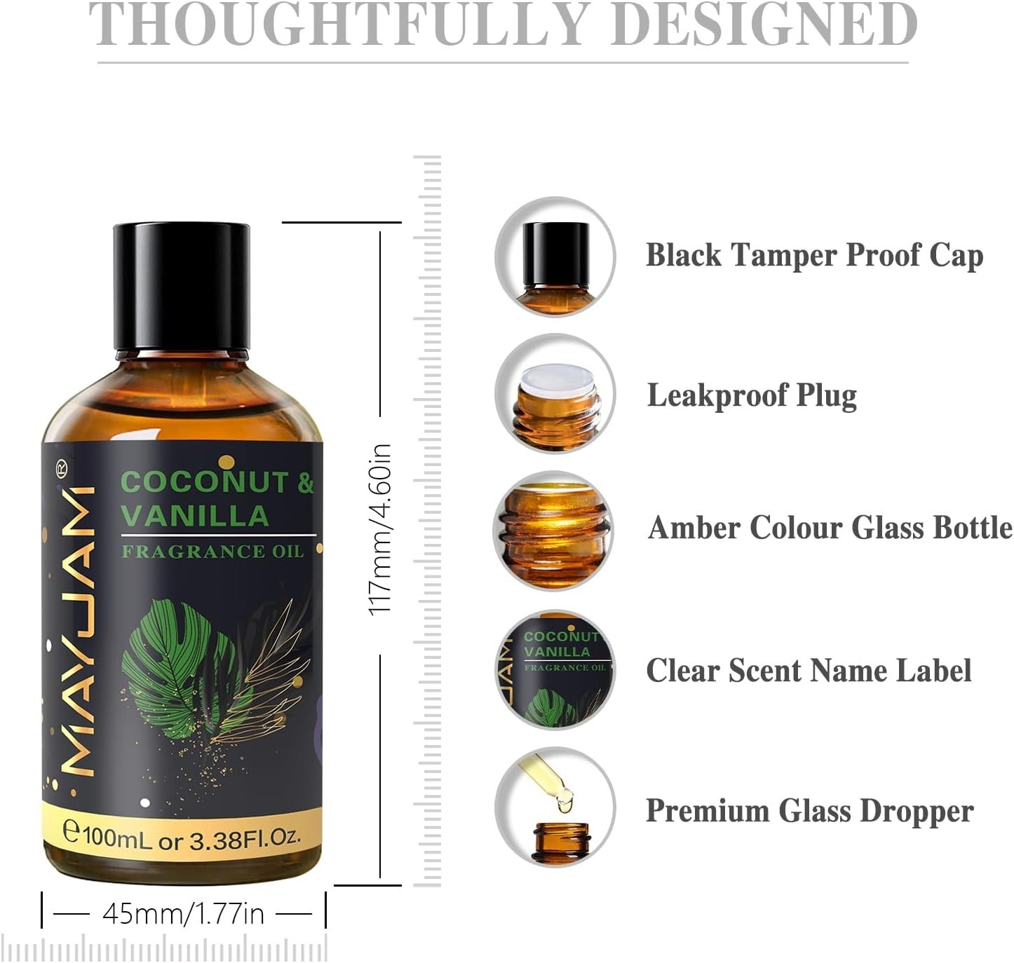Long-Lasting Coconut Vanilla Fragrance Oil with Glass Dropper for DIY Projects