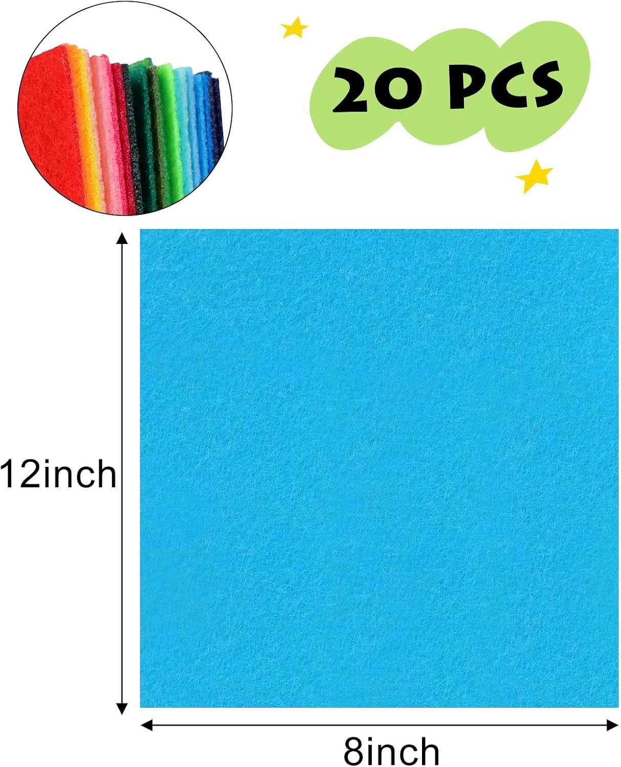 Felt Sheets 12X12 20 Pack 1Mm Nonwoven Assorted | Nonwoven Acrylic Felt, 1Mm Thi