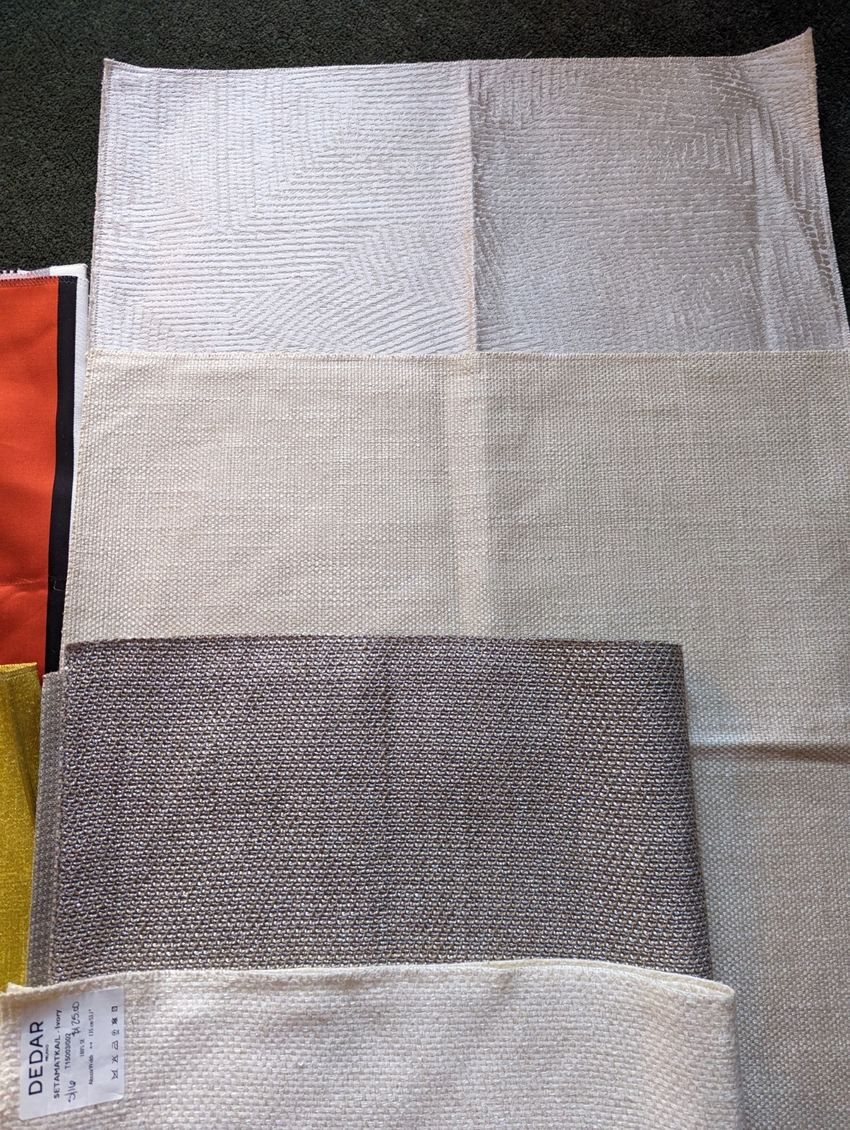 Dedar Fabric Sample Lot Of 8 Red Striped Neutral Varies Abstract DiY Upcycle