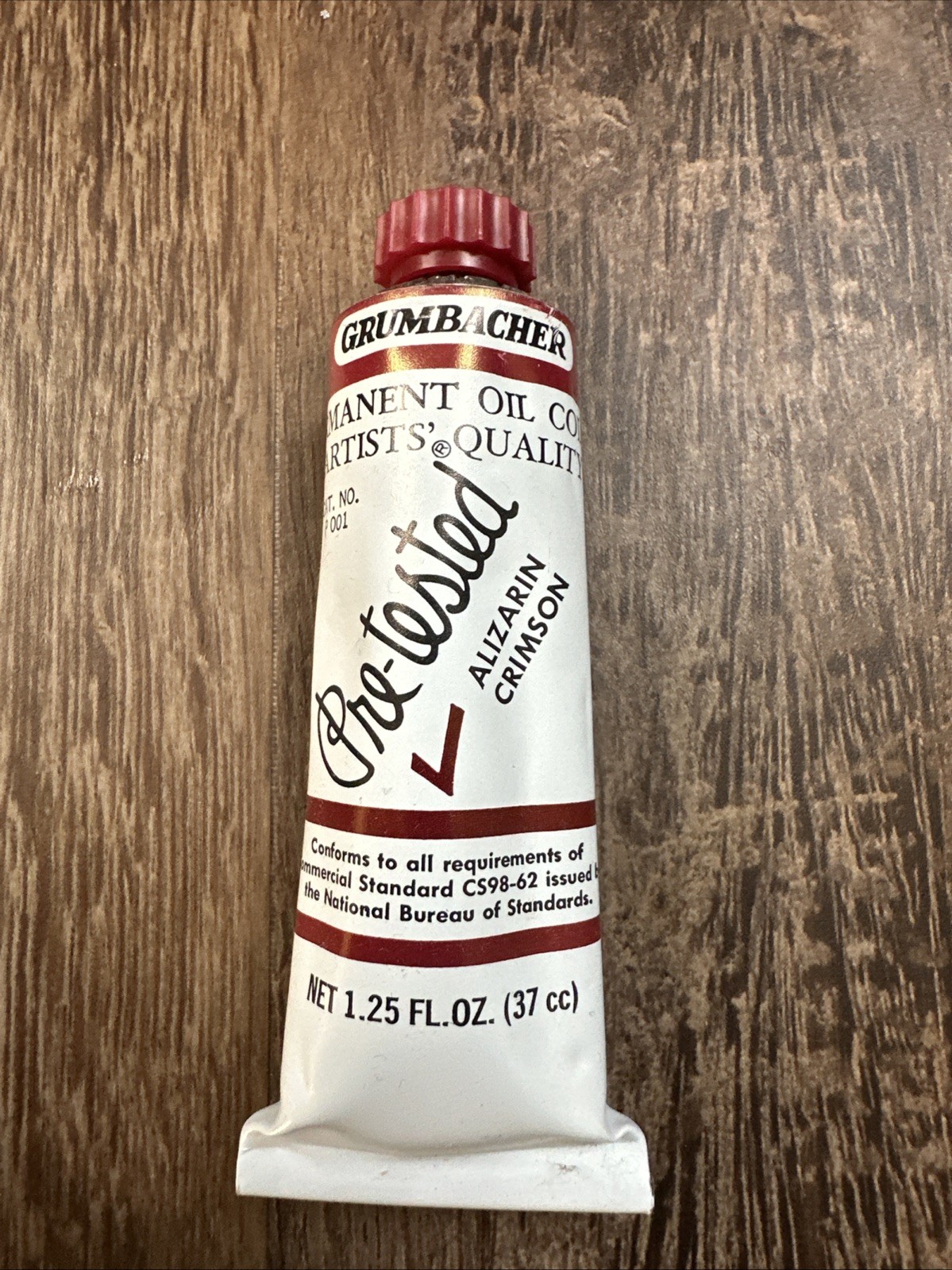 Grumbacher Pre-Tested Permanent Oil Paint Set of 3 Crimson Blue Viridian Green