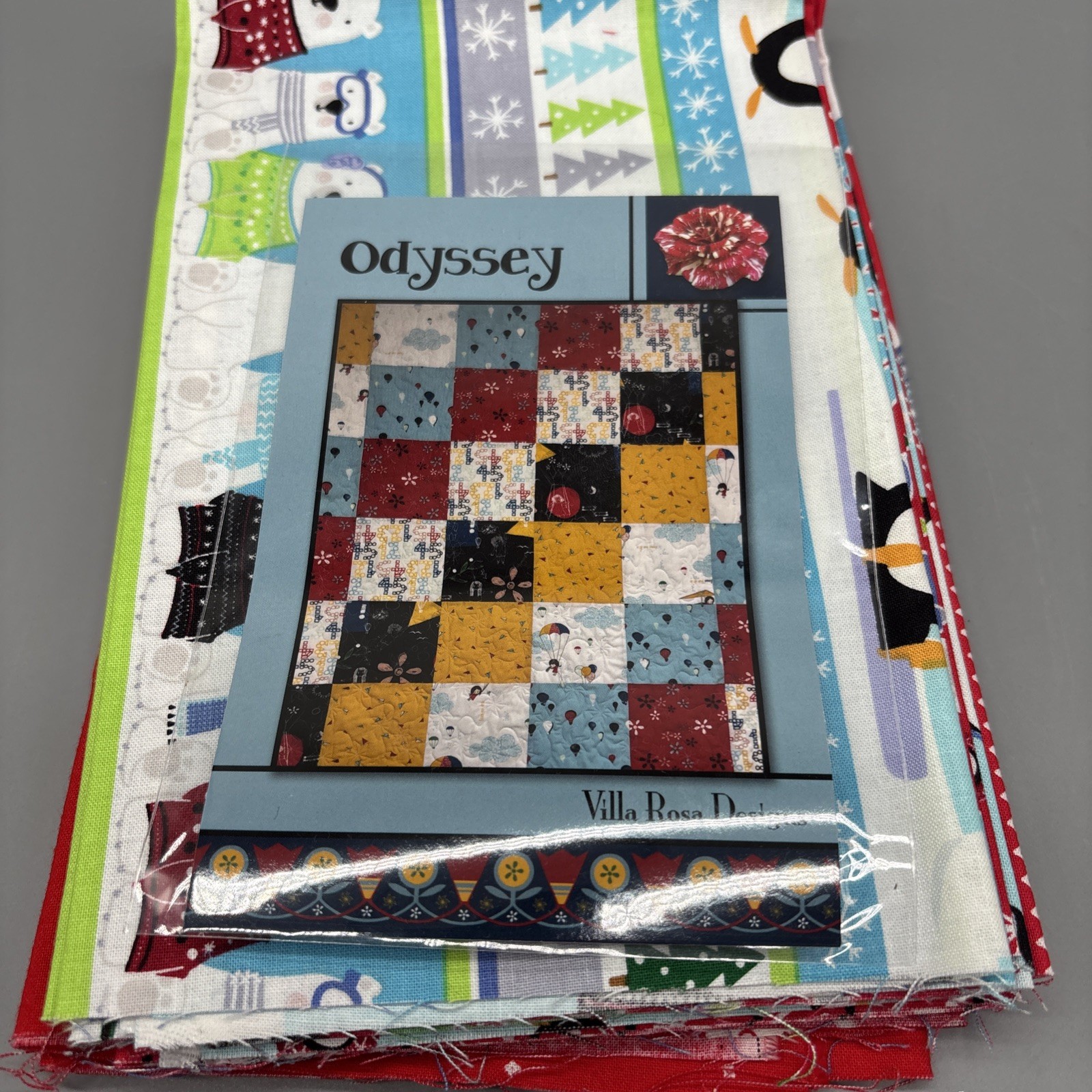 Villa Rosa Designs Odyssey Quilt Kit 37” X 45” Polar Bears Penguins Christmas