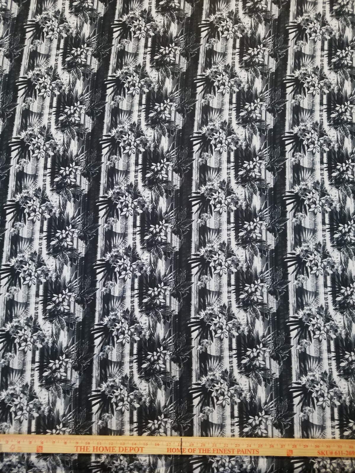 Black floral Printed spandex stretchable Fabric wrinkle resistant 60” W Sold BTY