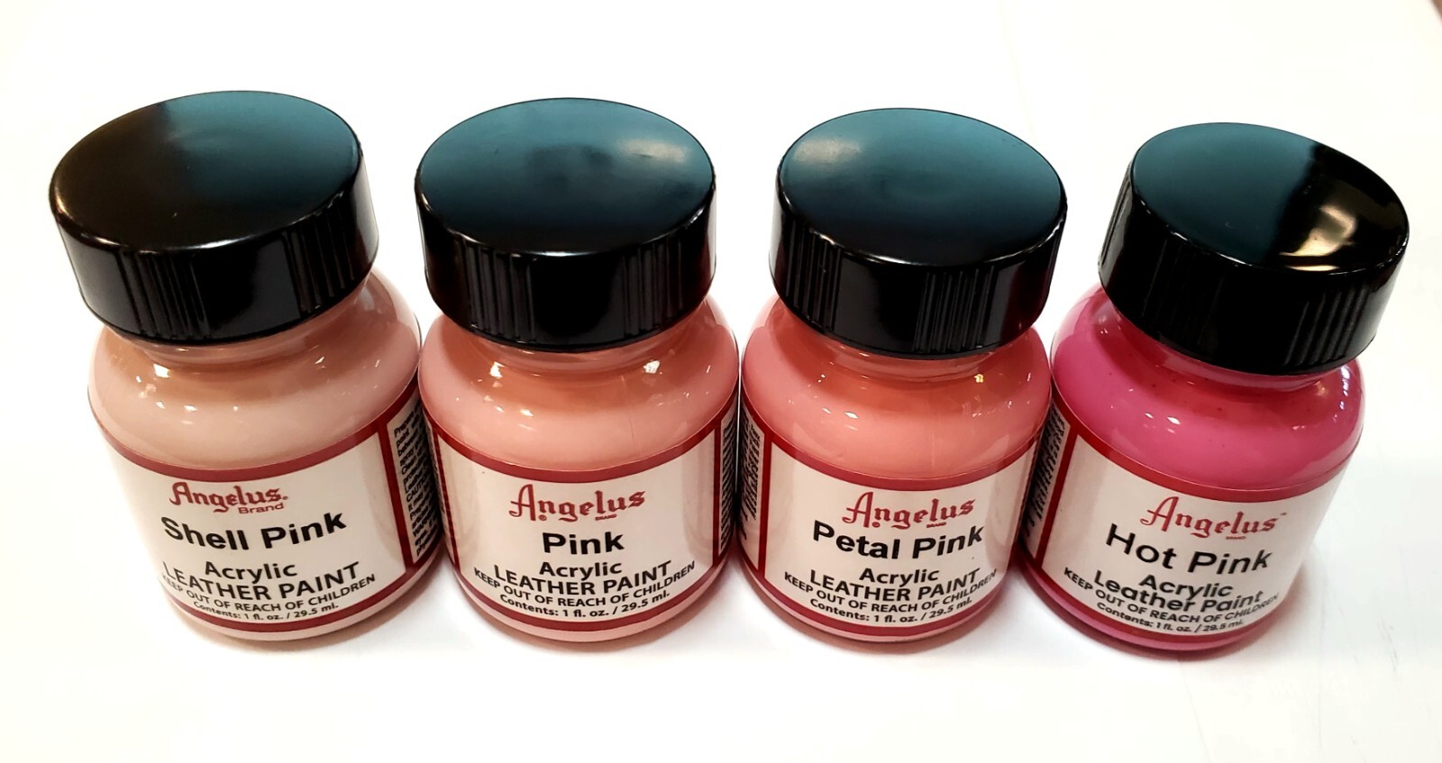 Angelus Brand Acrylic Leather Wood Plastic Paint Waterproof – Pink Colors 1 Oz