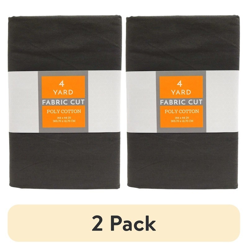 Precut Poly Cotton Fabric Dark Gray Durable Breathable Wrinkle Resistant Crafts