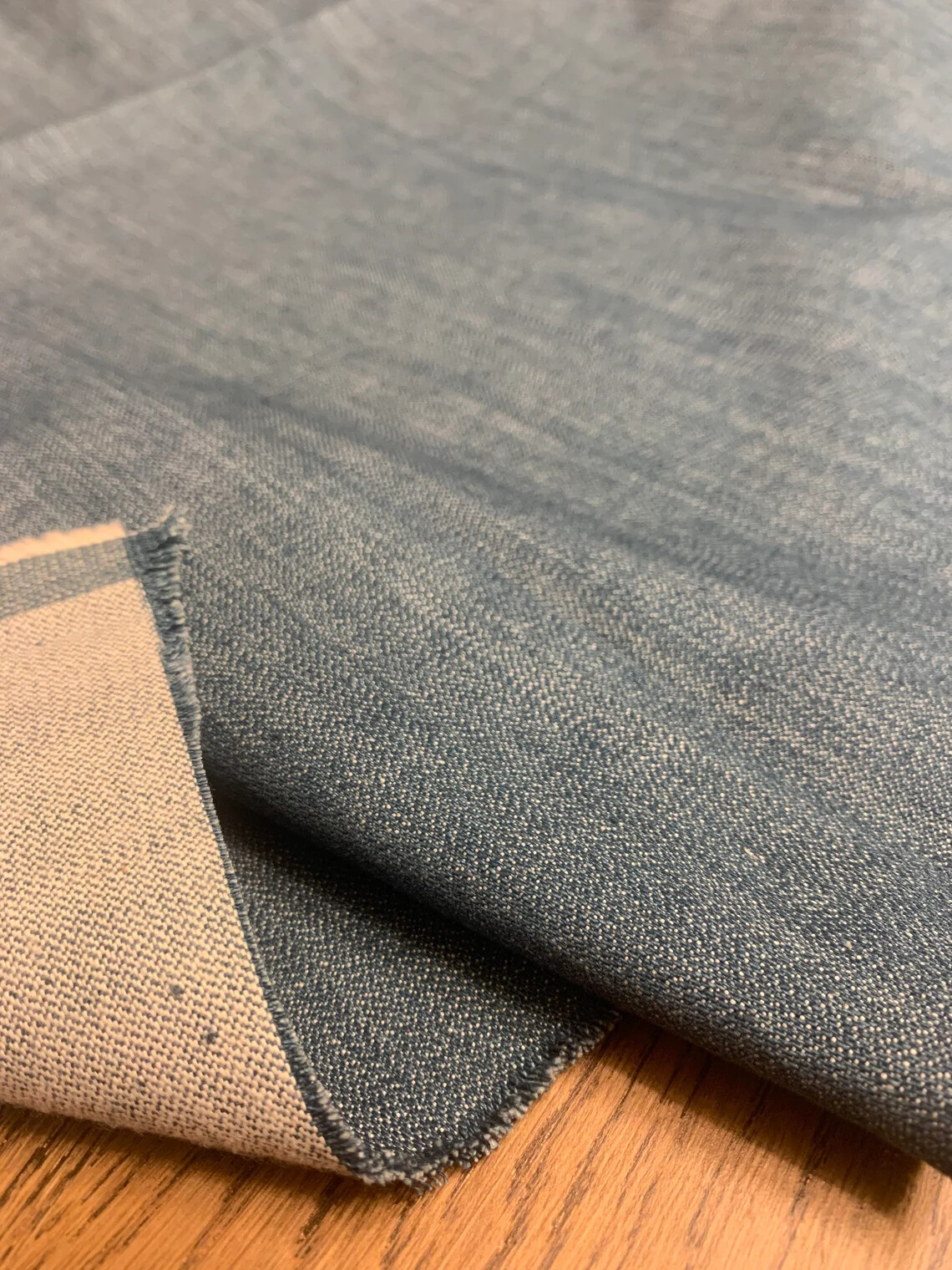 WASHED HEAVY DENIM Blue Jean Color/12oz / Made In Japan/Sold by the Yard