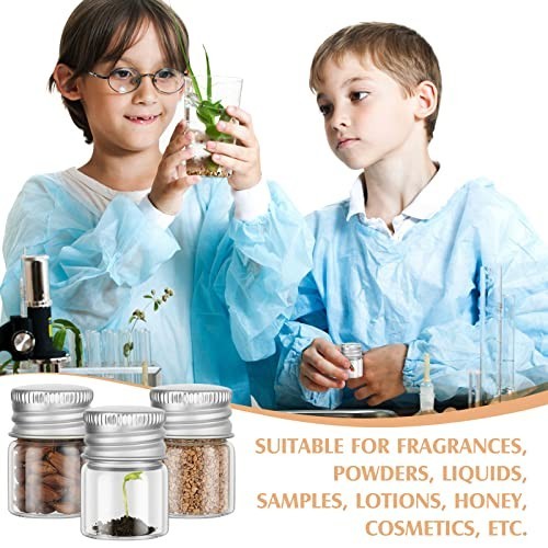 100 Pcs 5ml Mini Glass Bottles with Aluminum Caps – Tiny Jars for DIY Craft Stor