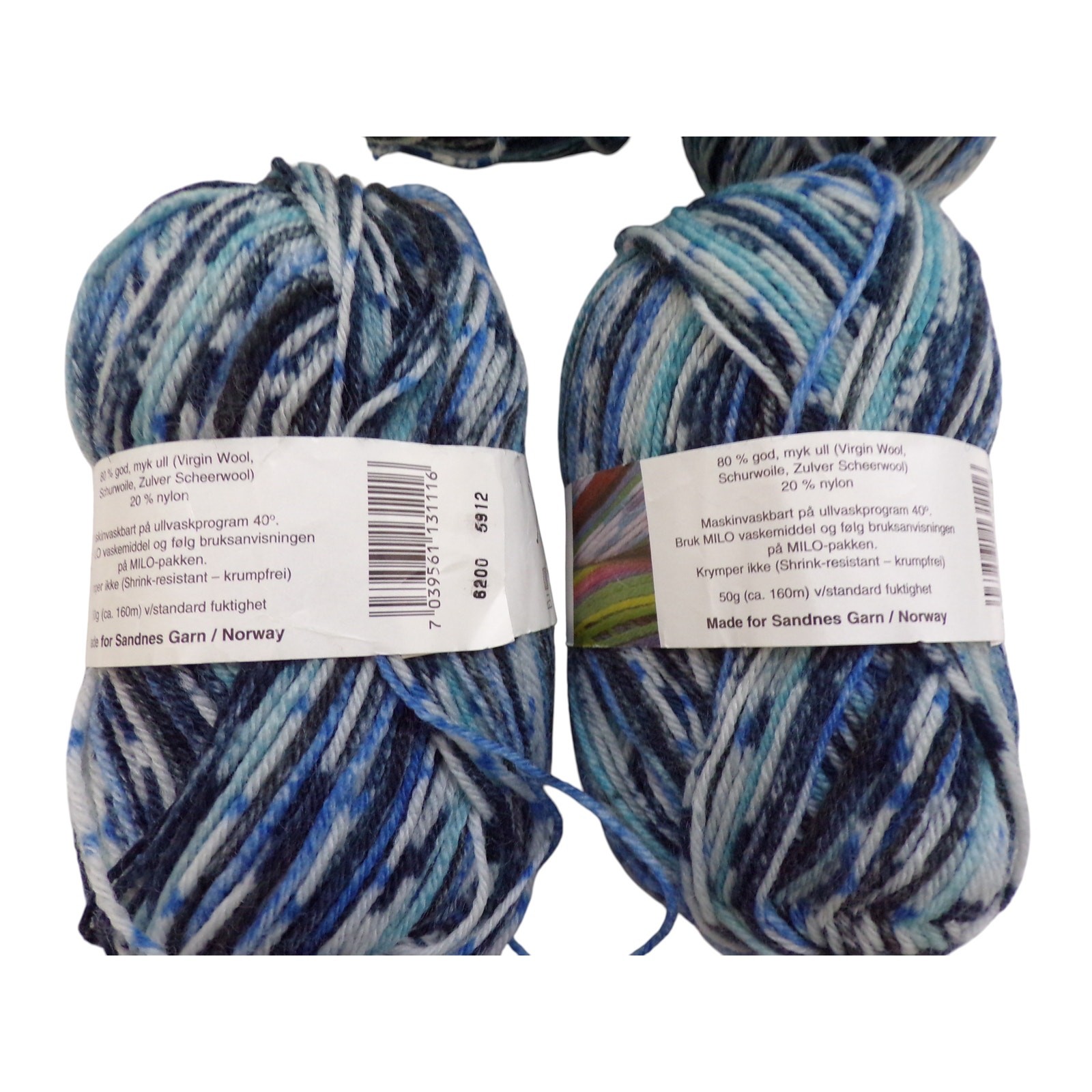 Sandnes Garn Sisu Fantasy Sock Yarn 4 Skein Lot Super Fine 50 Gram skeins Blues
