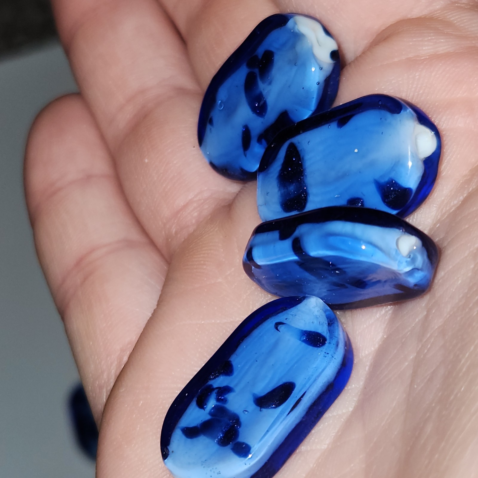 128 Grams Czech Glass Barrel Beads Blue Black Sapphire Jewelry Making Beads