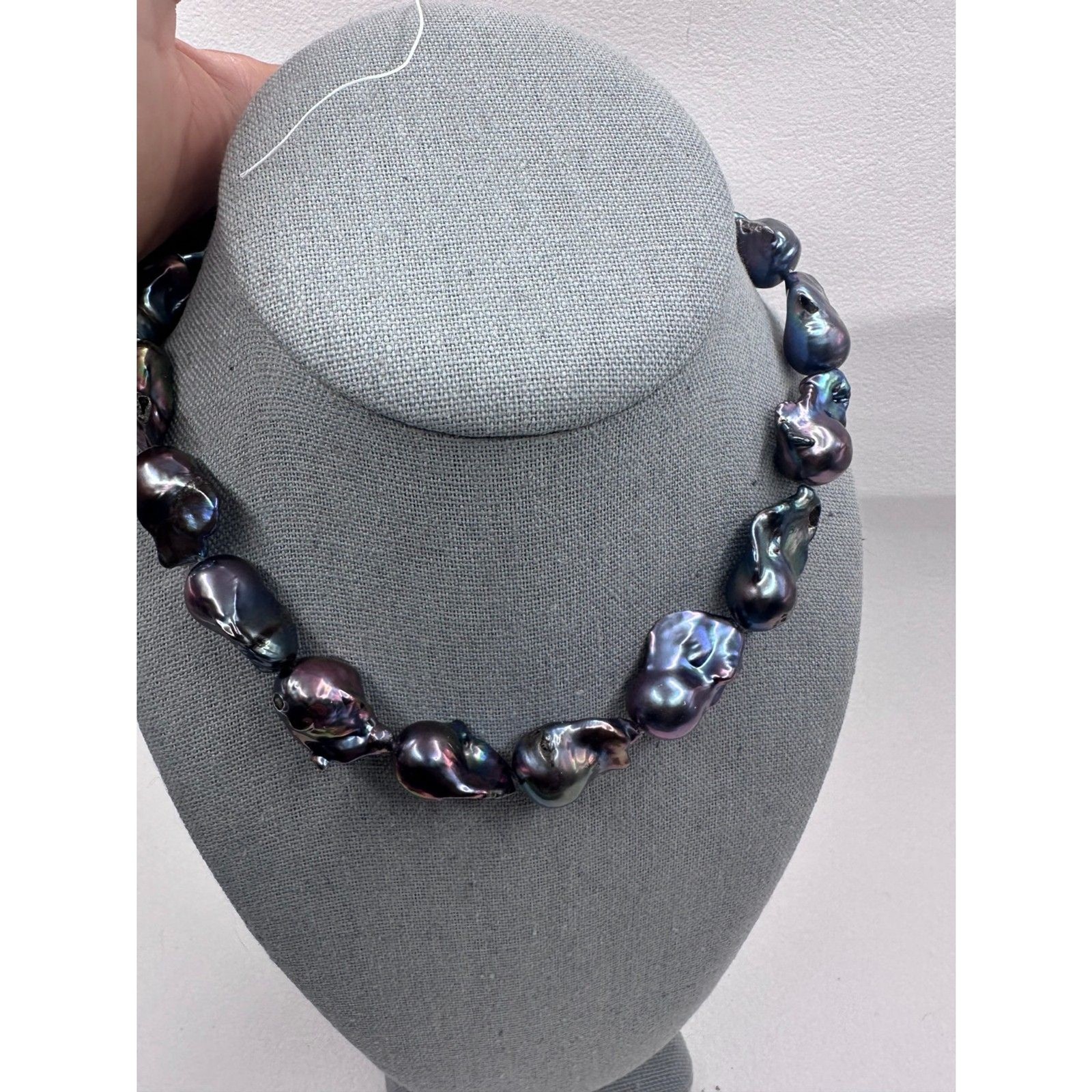 Peacock black baroque pearl strand for DIY