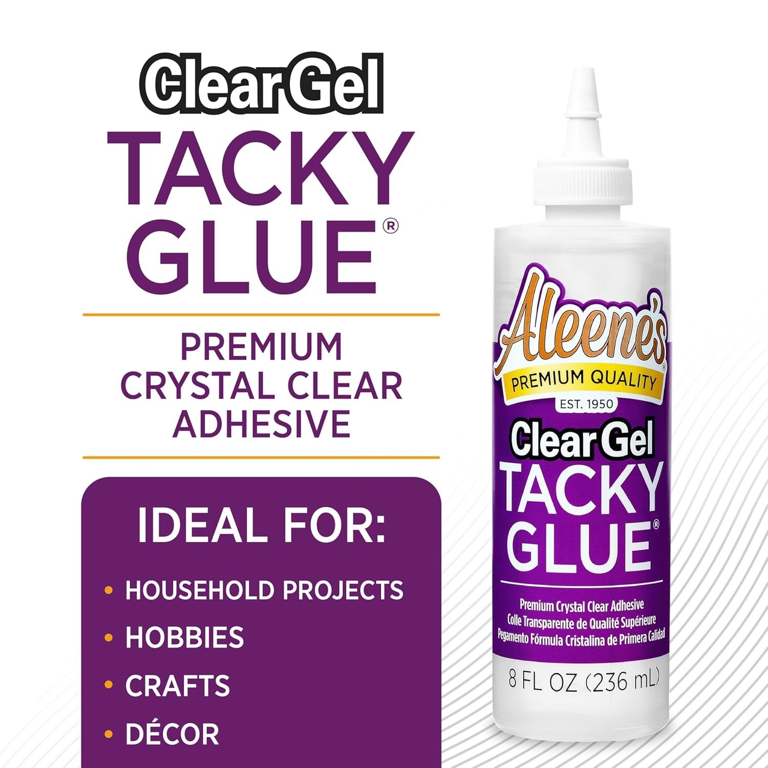 Clear Gel Tacky Glue — All Purpose Adhesive — 8 fl oz. — Aleene’s