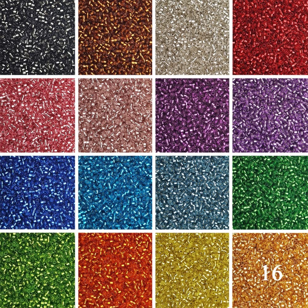 Uniform 80 Gram 12/0 (2mm) Cylinder Glass Seed Beads for Craft Jewelry Making…