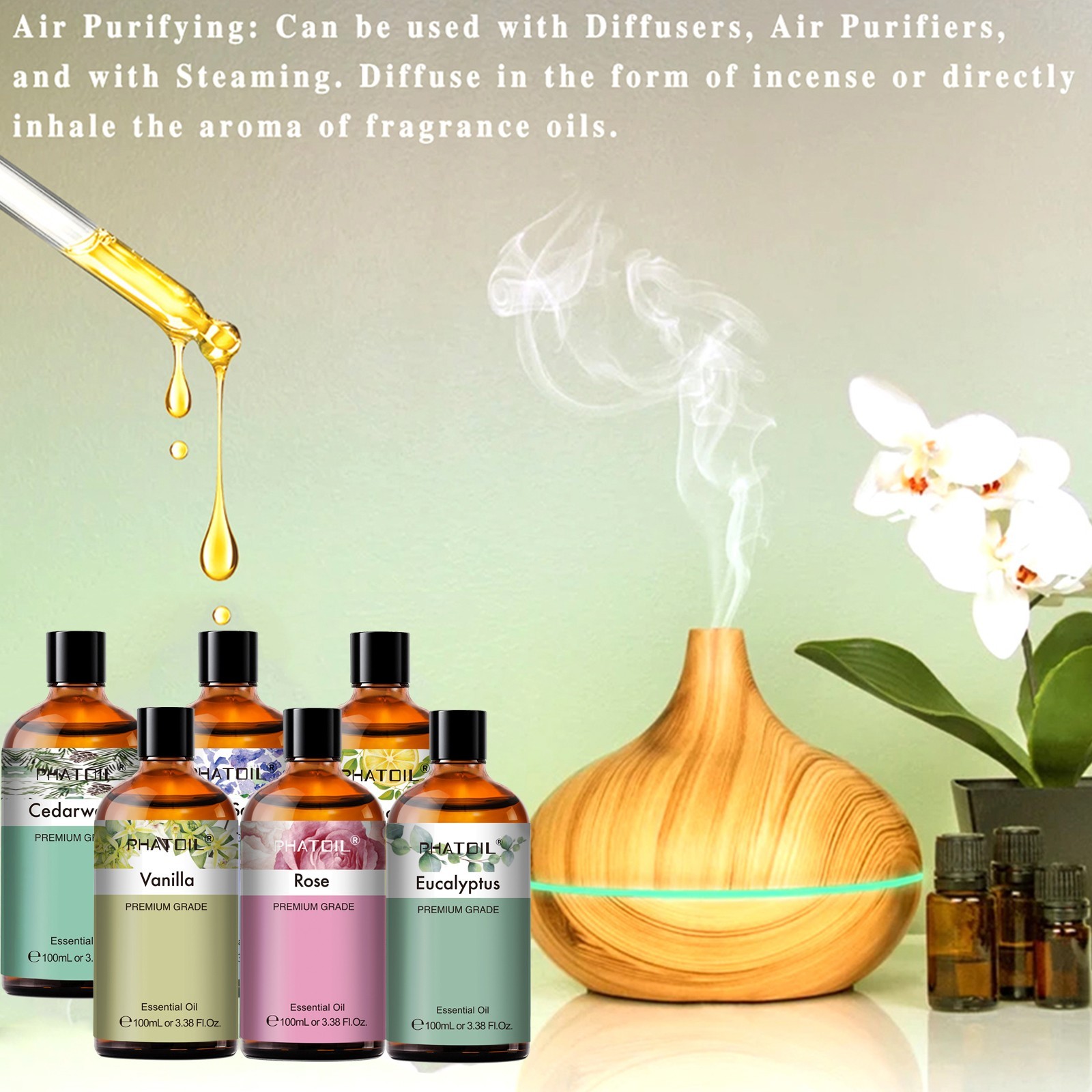 100ml Essential Oils Diffuser Oil 100% Pure and Natural Aromatherapy Grade Oil