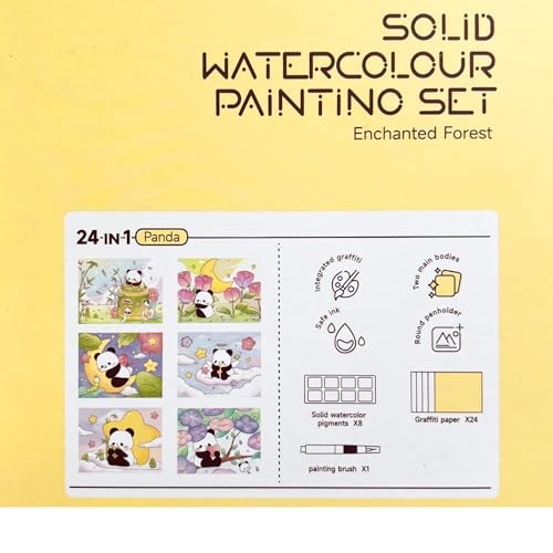 24 in 1 Watercolor Painting Paper Set for Adults – Pocket Panda Theme