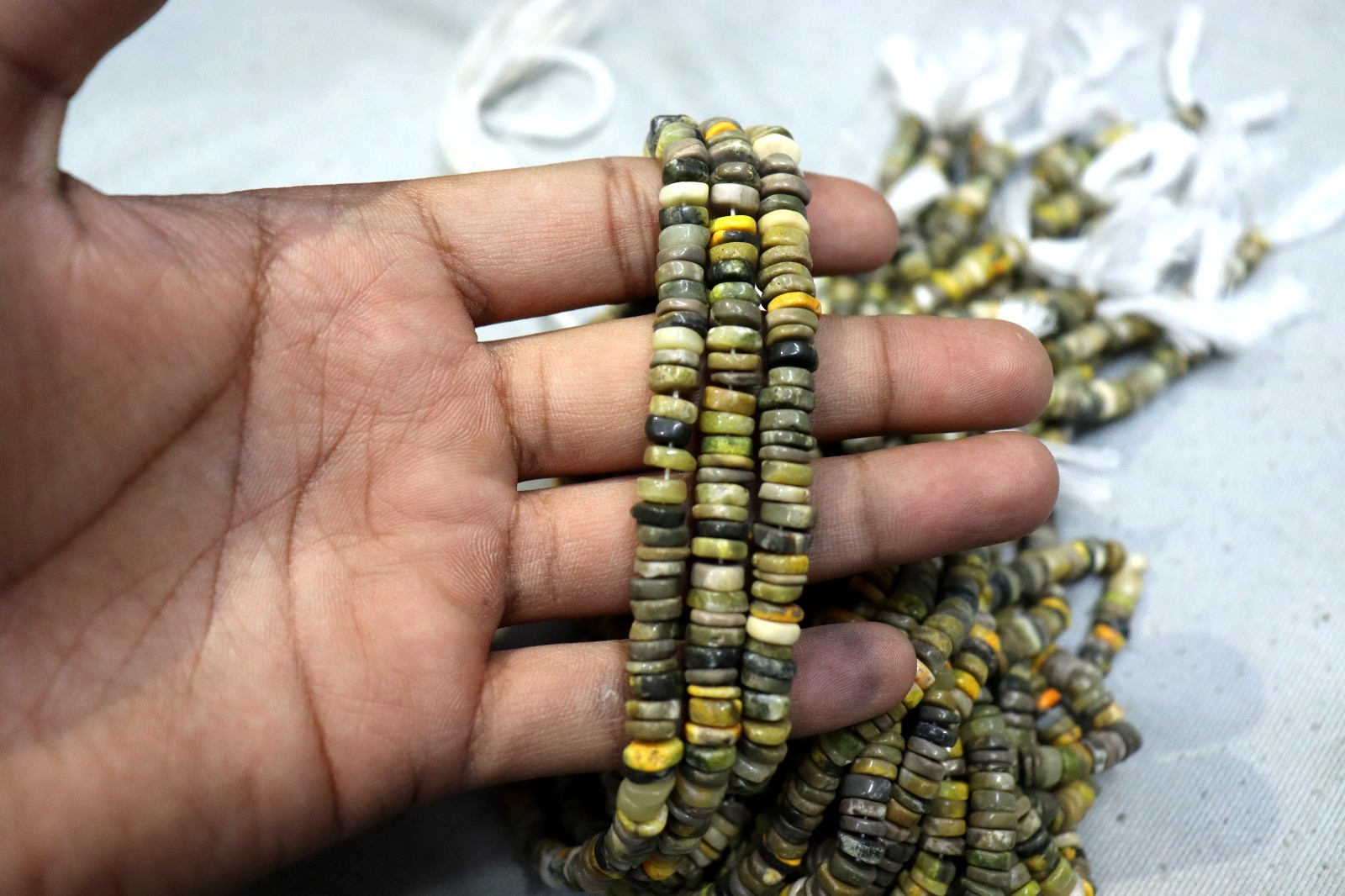 Natural BumbleBee Jasper Rondelle Beads 4 to 6mm 13” Strand Gemstone Beads