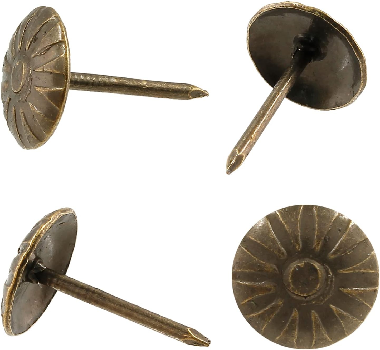 Bivethoi 120 Pcs Brass Upholstery Tacks, 7/16″ Dia Antique Metal 7/16,