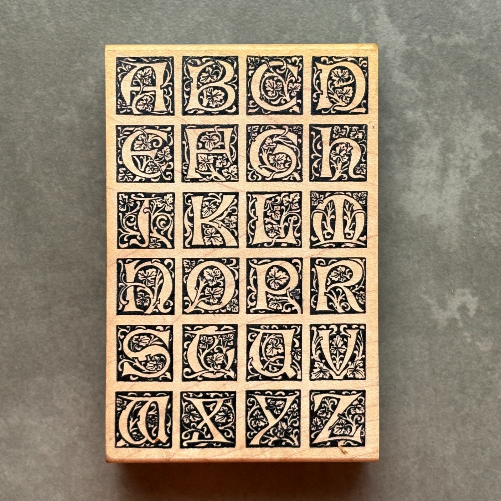 Magenta Celtic Ornate Letters Rubber Stamp A-Z Monogram Alphabet Tiles Initials