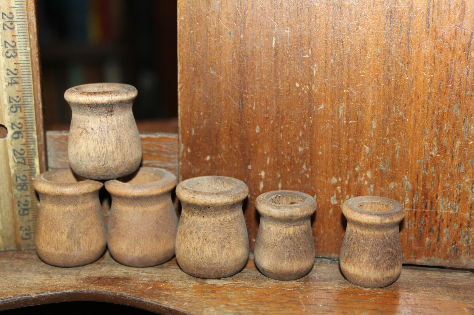 ONE EACH Turned Wood Candle Holder Craft Woodworking Part Size Varies