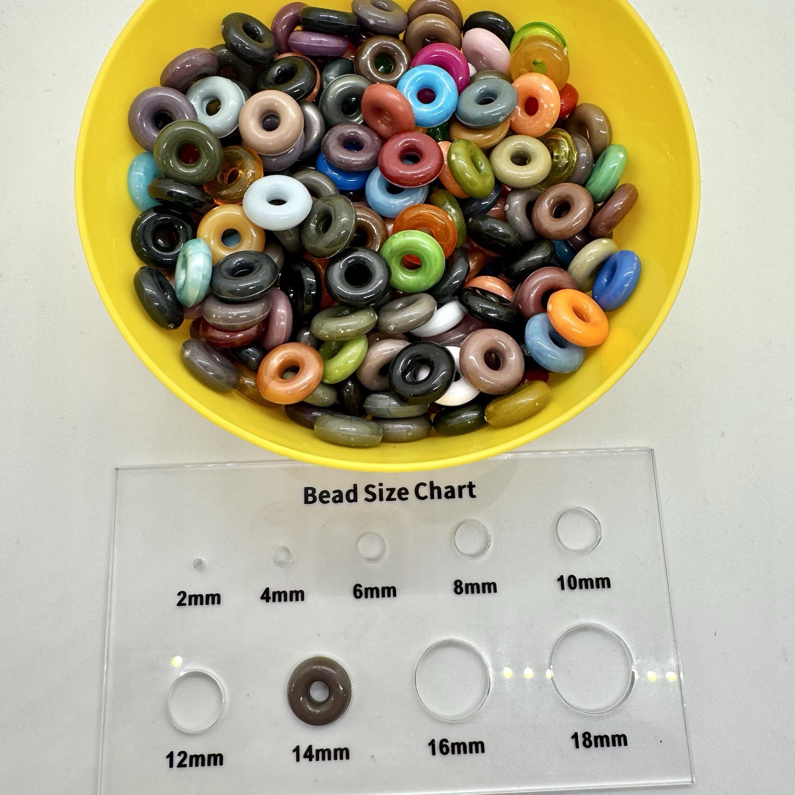 1500 ct Round Donut Acrylic Beads 14MM Multicolor Mix Bulk for Arts & Crafts I