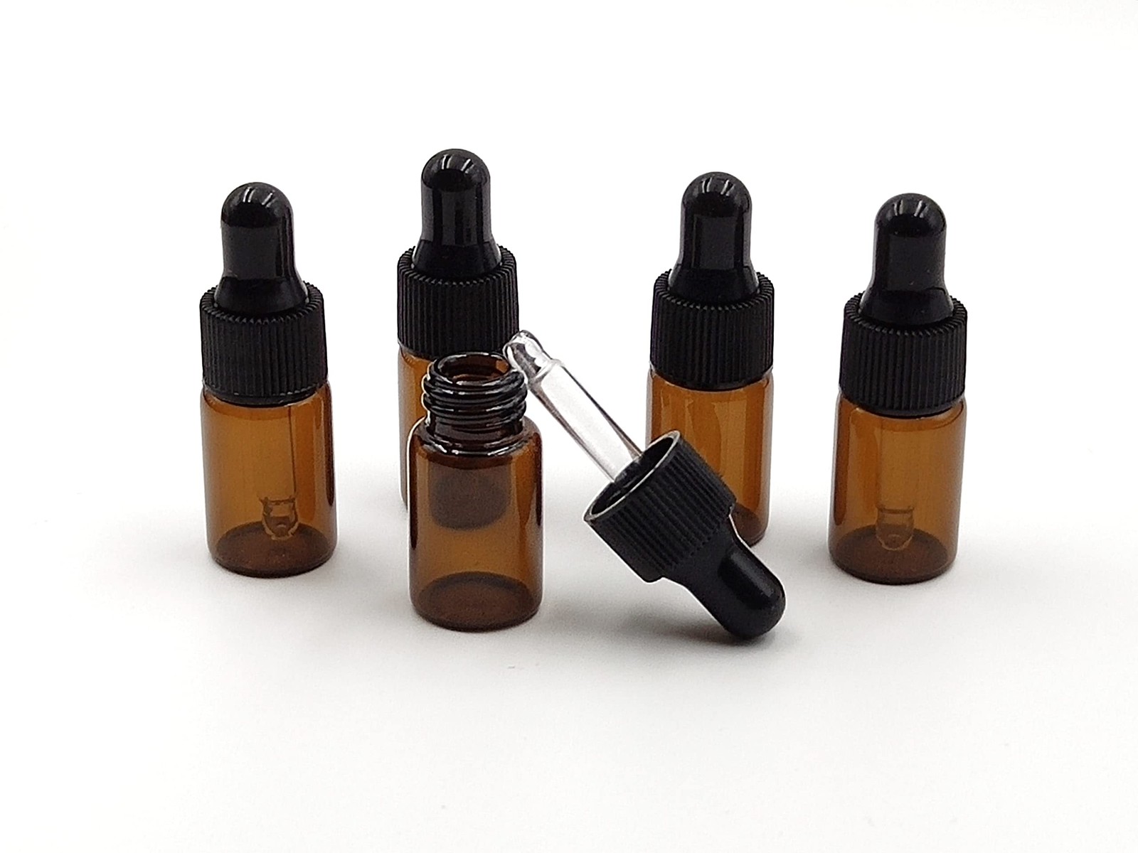3ml Tiny Amber Glass Mini Dropper Bottles for Essential Oils, Cosmetics Vials