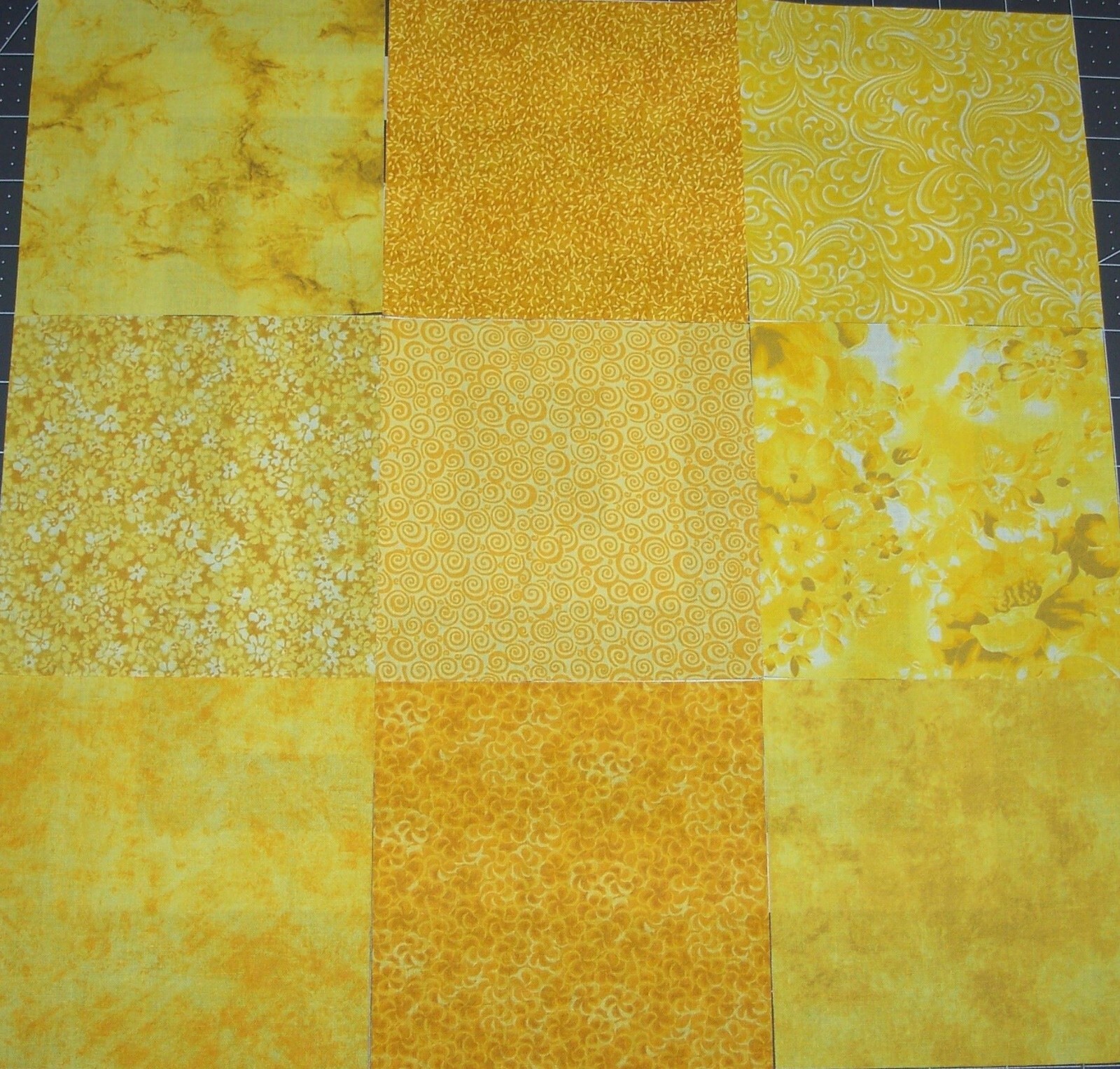 54 Yellow Sunshine to Melon Fabric 5″ Quilting Squares 100% Cotton pack bundle B