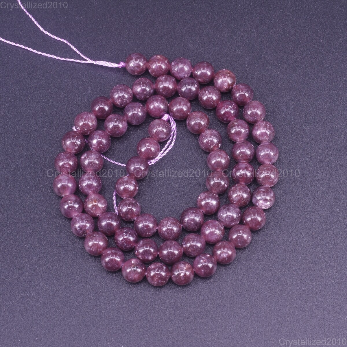 AAA Natural Purple Lepidolite Gemstone Round Loose Beads 6mm 8mm 10mm 12mm 15.5″