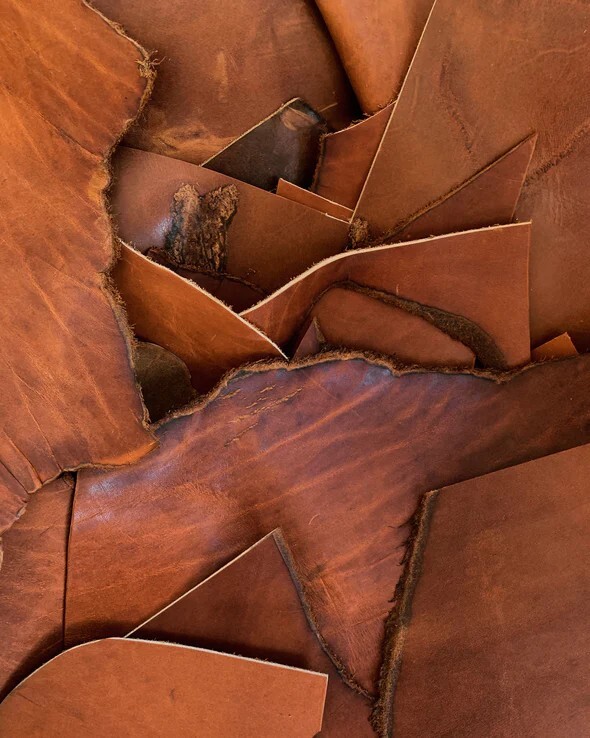 10 LBs Full Grain Leather Scrap- Chrome Tan- Tobacco/Brown 5/6oz $2.50/lb
