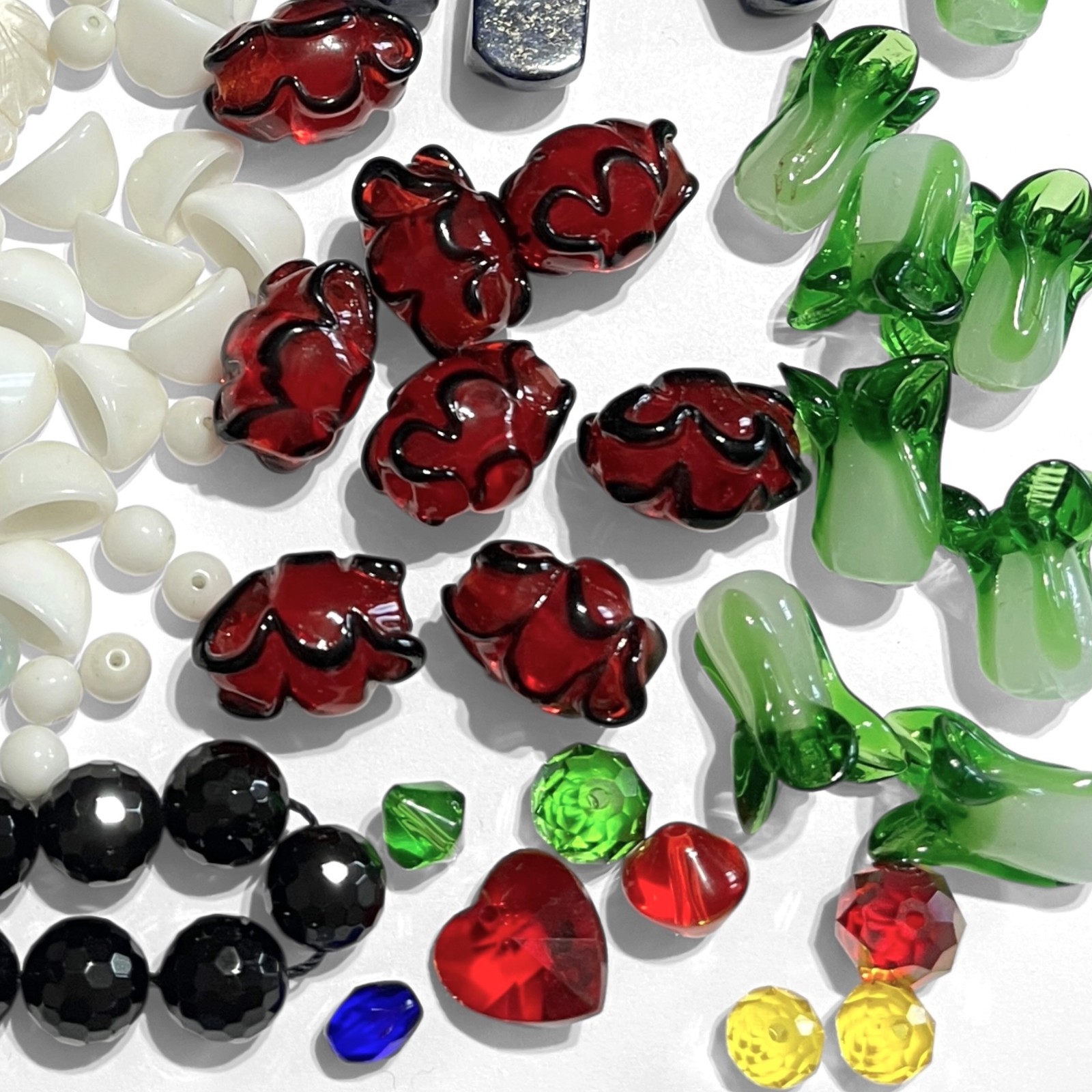 VTG – Now Variety Beads Glass Stone Lampwork Crackle Art Jewelry Making Lot Mix
