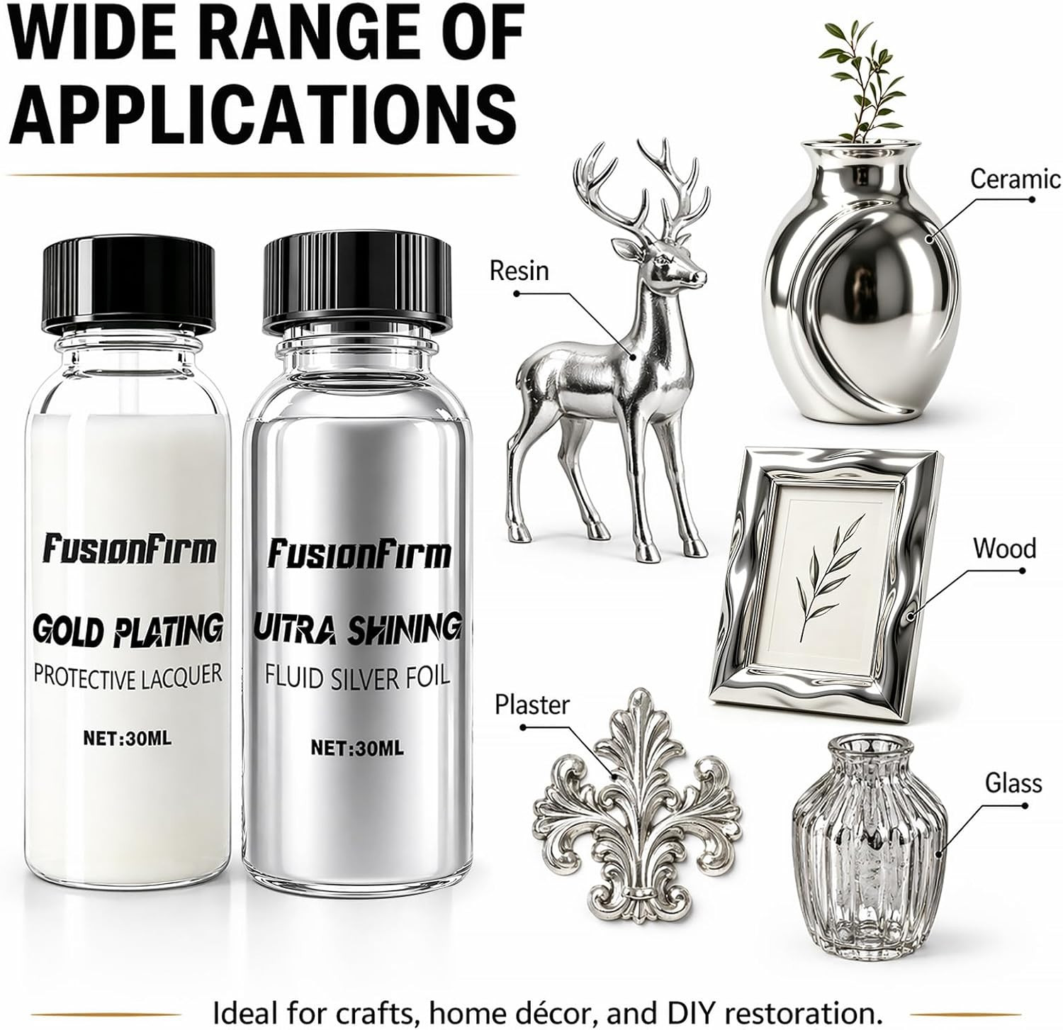 Liquid Leaf Paint – Alcohol-Based Airbrush Paint – High Gloss Finish Silver 1 Fl