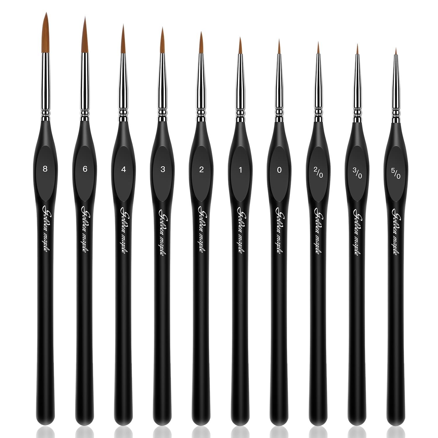 10pcs Miniature Detail Paint Brushes Set for Fine Art, Acrylic, Watercolor & Mod