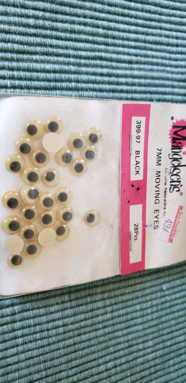 Large Lot Of Glue On Googly Wiggle Eyes, Most NIP, 3 mm to 15 mm