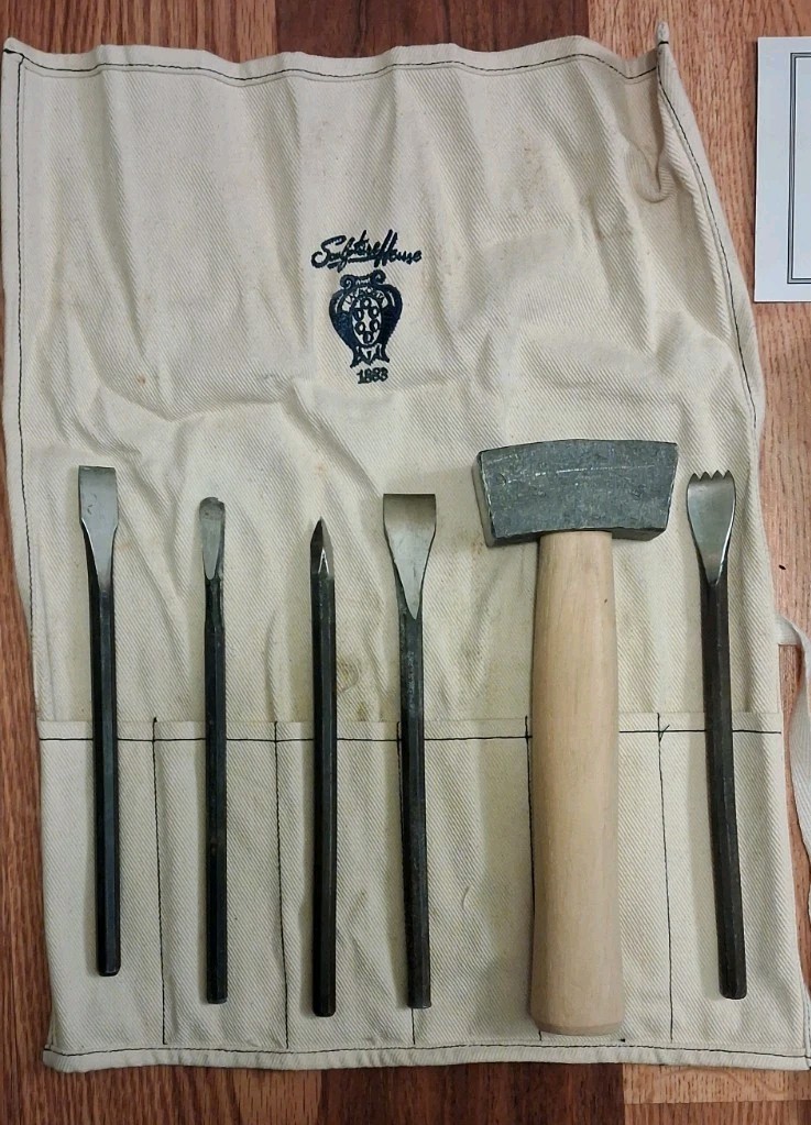 Sculpture House Basic Stone Carving Set Chisels Hammer (BAZ) + Rifflers