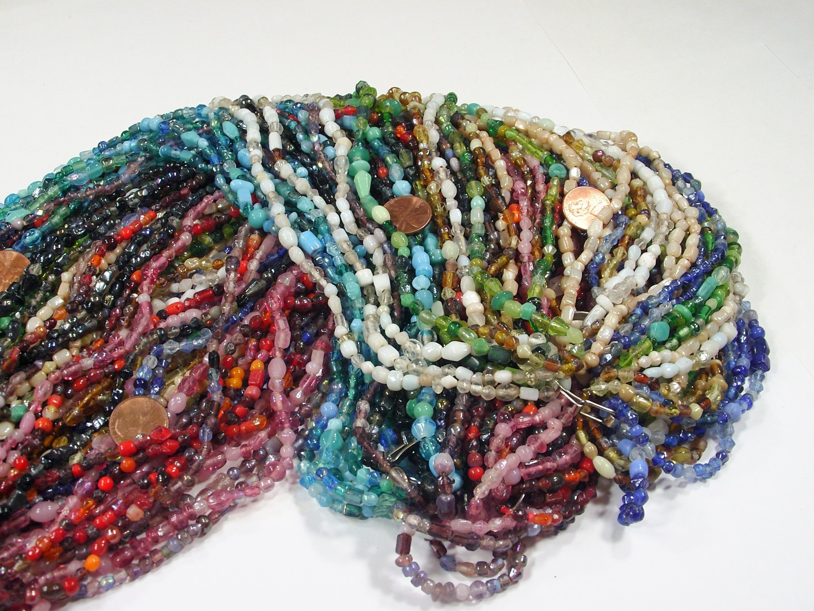 2 Pounds Assorted Colors India Handmade Glass Spacer Beads Bulk Lot (QKP-11) ⭐