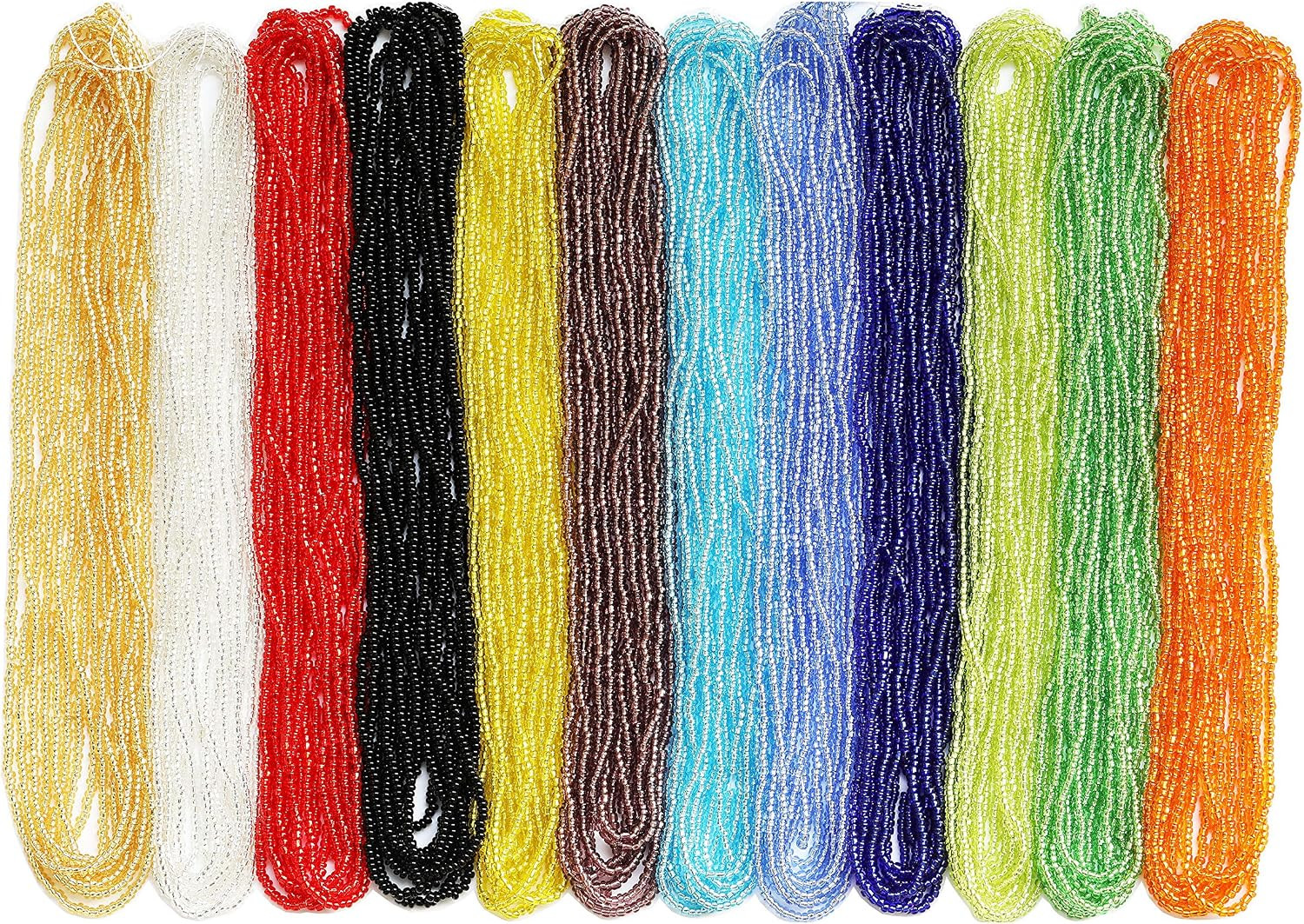 11/0 Glass Seed Beads 1 Hank 3 Meters (12 String Hanks,Total 12 Colors) Glass Si