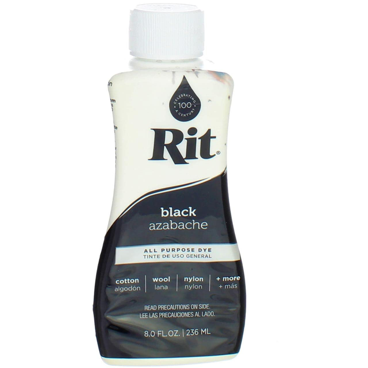 Rit Liquid Black Dye 8 Oz All Purpose Fabric Dye for Cotton Polyester Acrylic