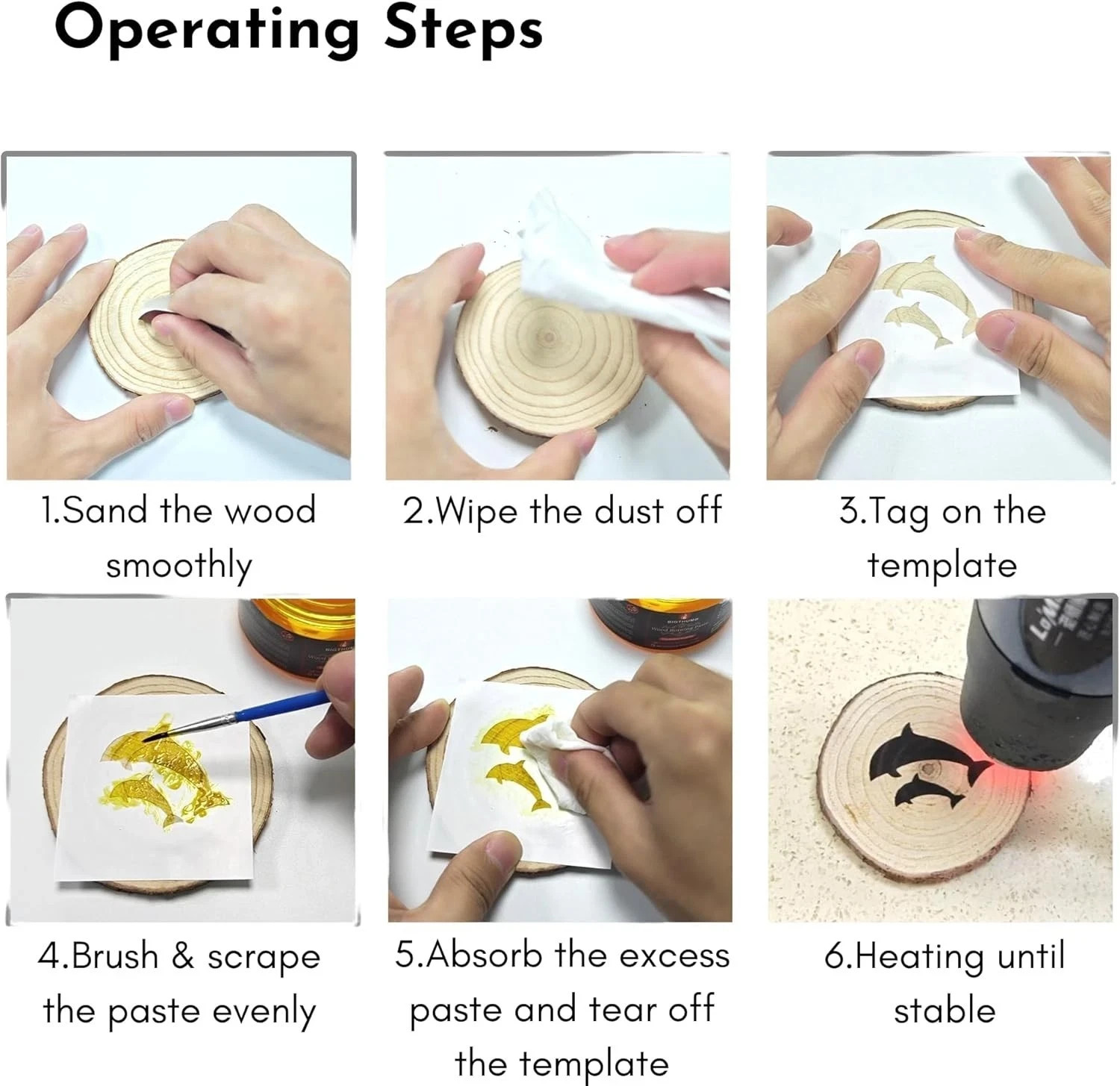 Wood Burning Gel Kit 4 OZ | Heat Activated Non-Toxic Paste for DIY Crafting