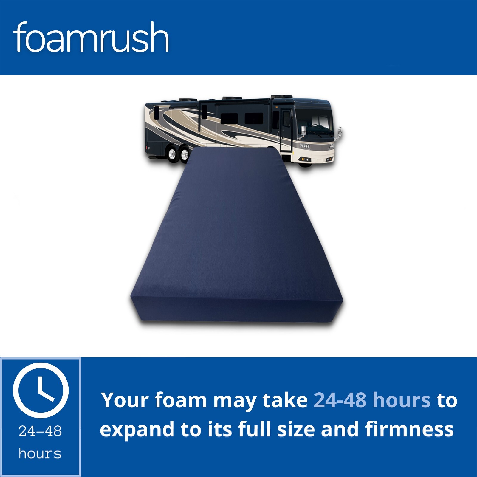 FoamRush 54″ x 80″ High Density Foam Full XL Size Mattress Replacement USA
