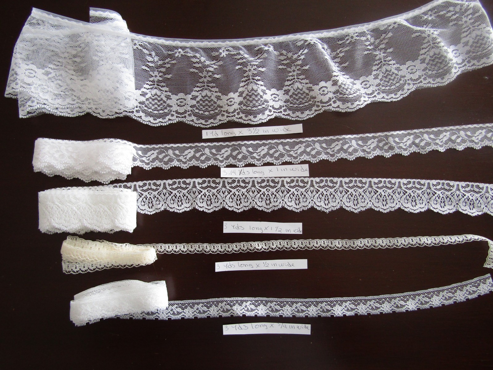 Lot 26+ Yds White & Ivory Lace/Trims Remnants Sew- J.Journal Doll Crafts New